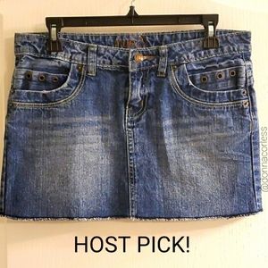 Rue21 Star Studded Pocket Jean Mini Skirt